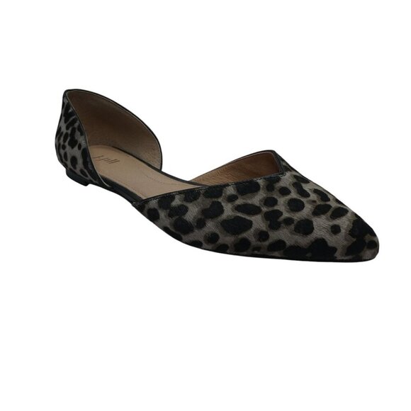 J. Jill Mirabelle Dorsays Leather Cow Hair Pointed Toe Flats Womens 7.5 - Picture 1 of 13